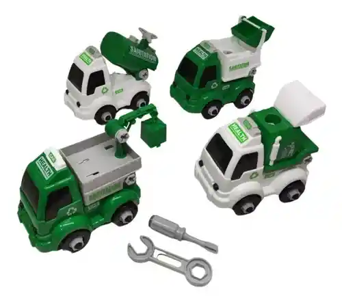 Set De 4 Carros Camiones Truck Construcción Juguete Niños