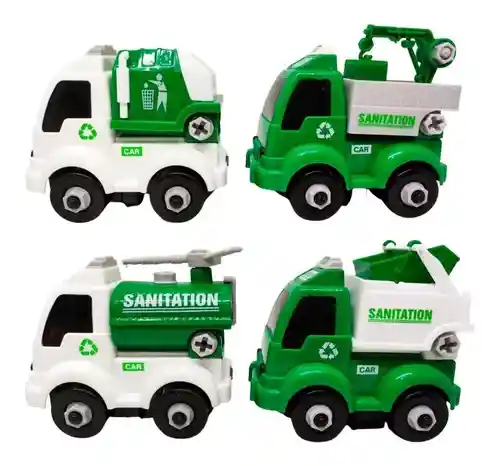 Set De 4 Carros Camiones Truck Construcción Juguete Niños