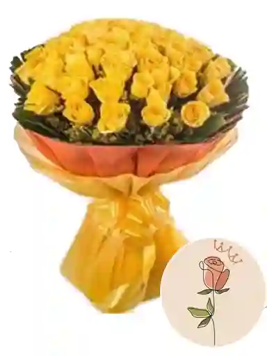 Rosas Amarillas En Bouquet