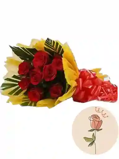 Rosas Rojas X8 En Bouquet
