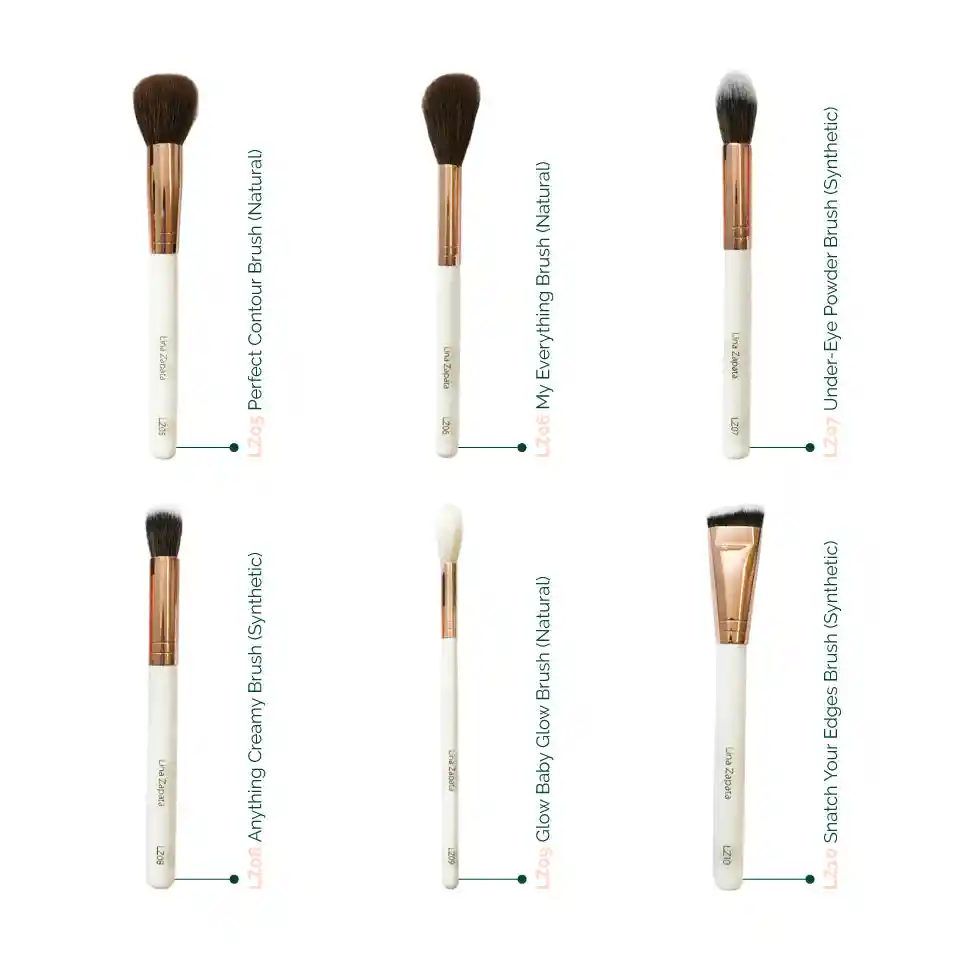 Colección Premium Brochas Profesionales Luxury - 24 Brochas Para Rostro Y Ojos