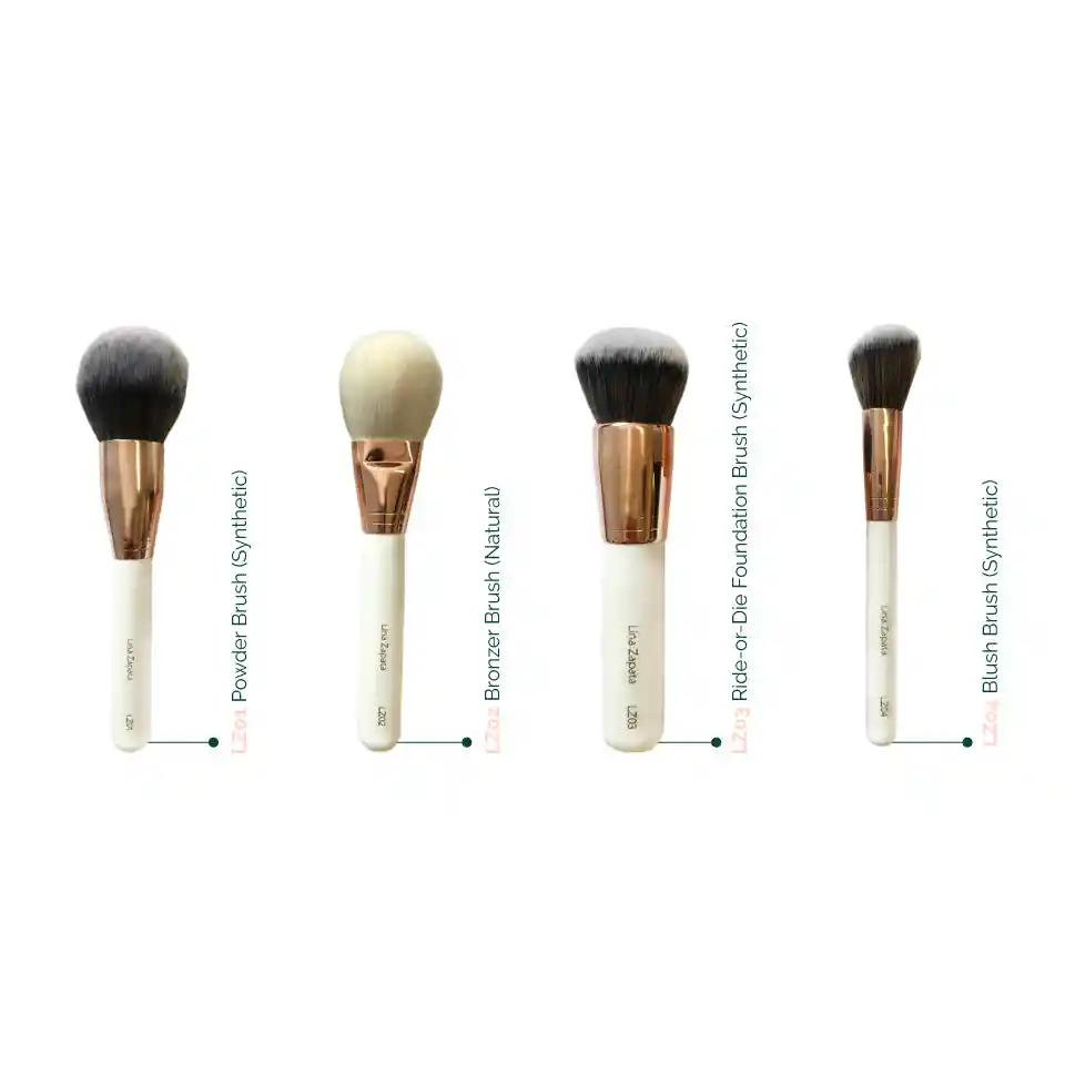 Colección Premium Brochas Profesionales Luxury - 24 Brochas Para Rostro Y Ojos