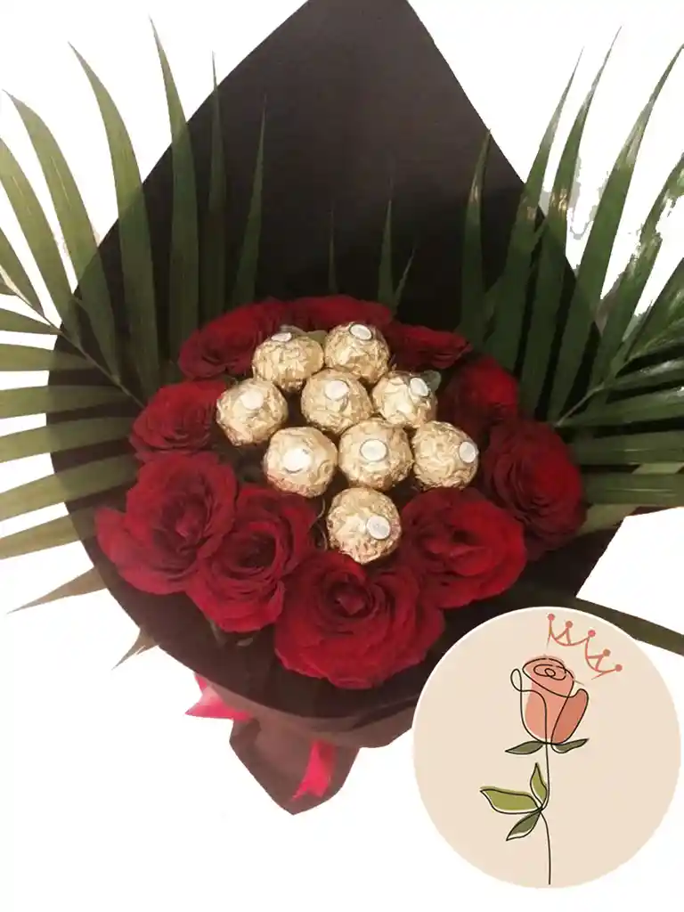 Rosas En Bouquet, Rosas Y Chocolates