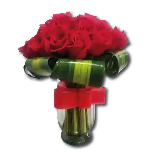 Florero De 24 Rosas