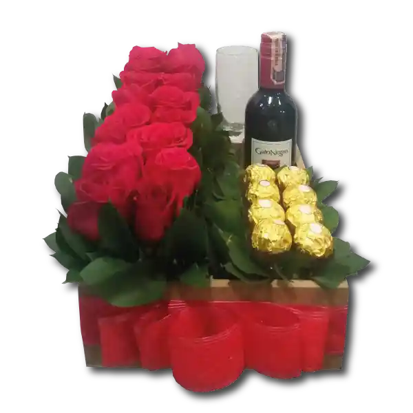 Chocolates Rosas,Y Vino