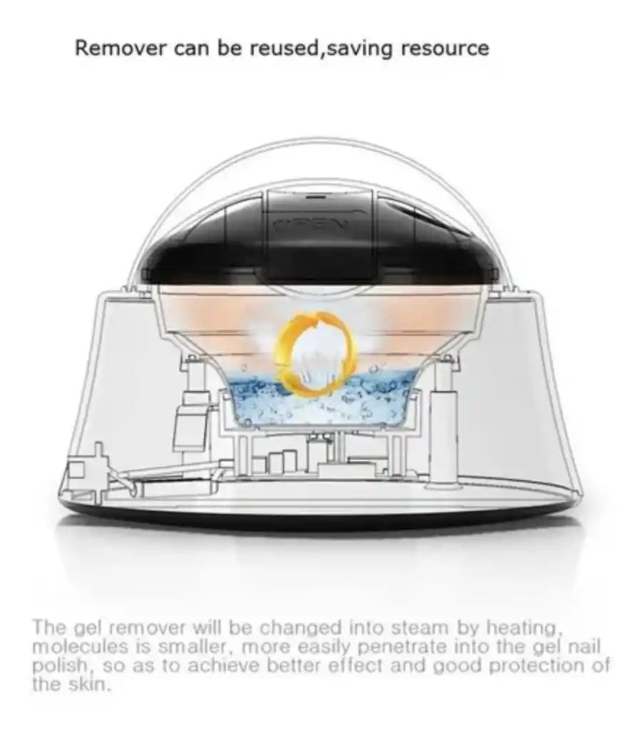 Removedor Eléctrico Uñas En Gel Y Semi Permanente A Vapor