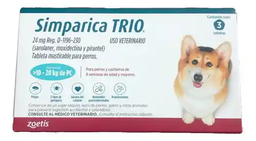 Simparica Trio Azul 10 A 20kg