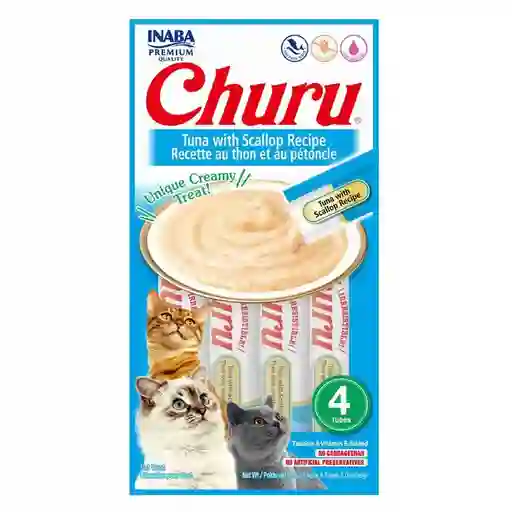 Churu Atún Con Vieira Snack Cremoso X 4 Unid