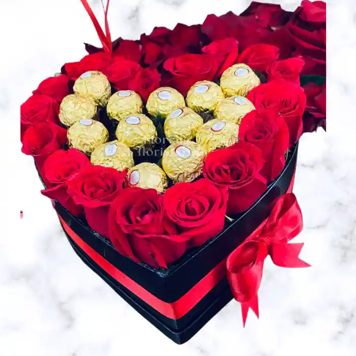 Chocolates Caja De Rosas Con
