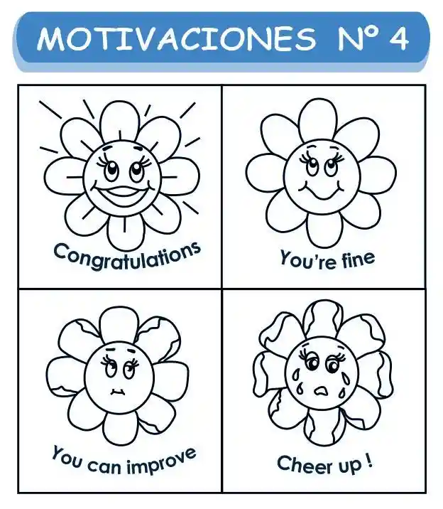 Sellos Motivaciones No. 4 Margaritas X4 - Sys Didácticos