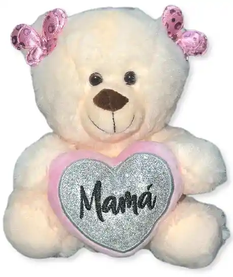 Peluche Oso Con Corazon Dia De La Madre 25cm