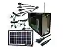 Kit Panel Solar Camping 3 Bombillas Usb Radio Mp3 Linterna