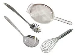 Batidor Escurridor Colador Utensilios Cocina Alimentos 4 Unidades Incluidas