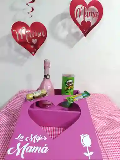 Ancheta Regalo Caja Madera Para Mamá Chenet Grande