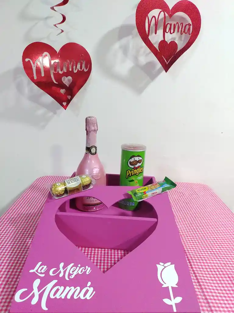 Ancheta Regalo Caja Madera Para Mamá Chenet Grande