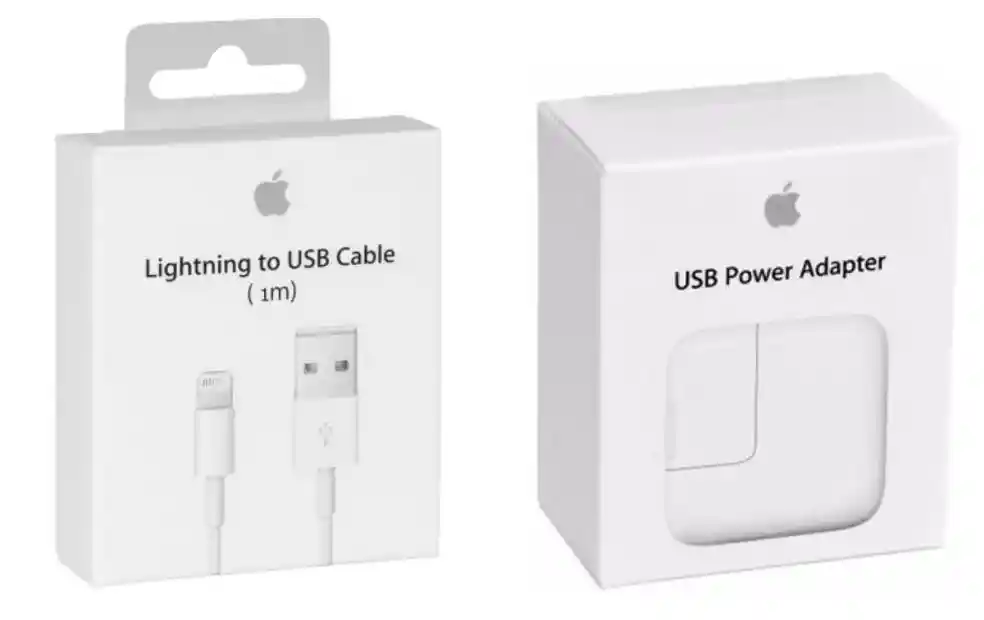 Cargador Original Iphone 12w + Cable Original Lightning 1m