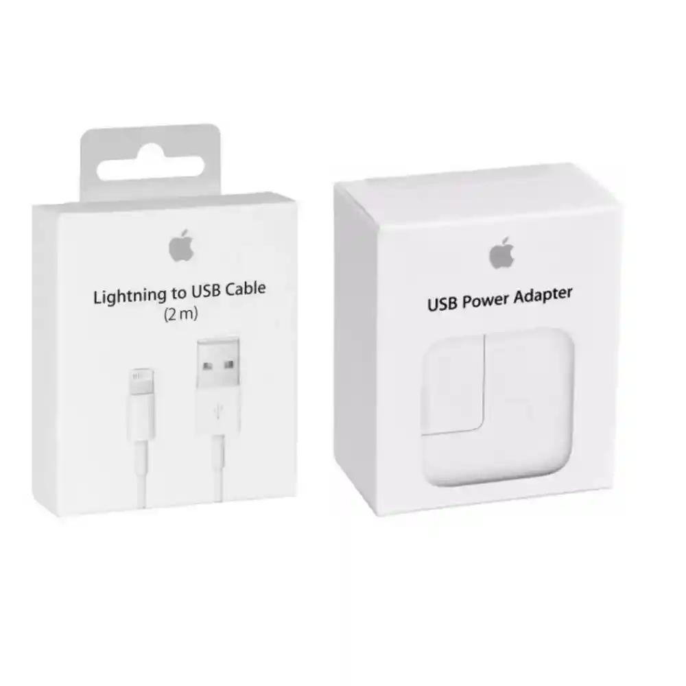 Cable Original Apple Lightning 2m + Cargador Original 12w