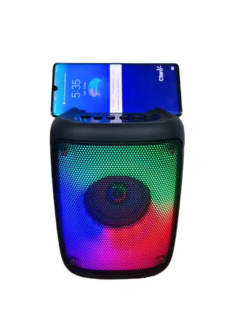 Radio Parlante Bluetooth Luz Rgb Fm Usb Mega Bass