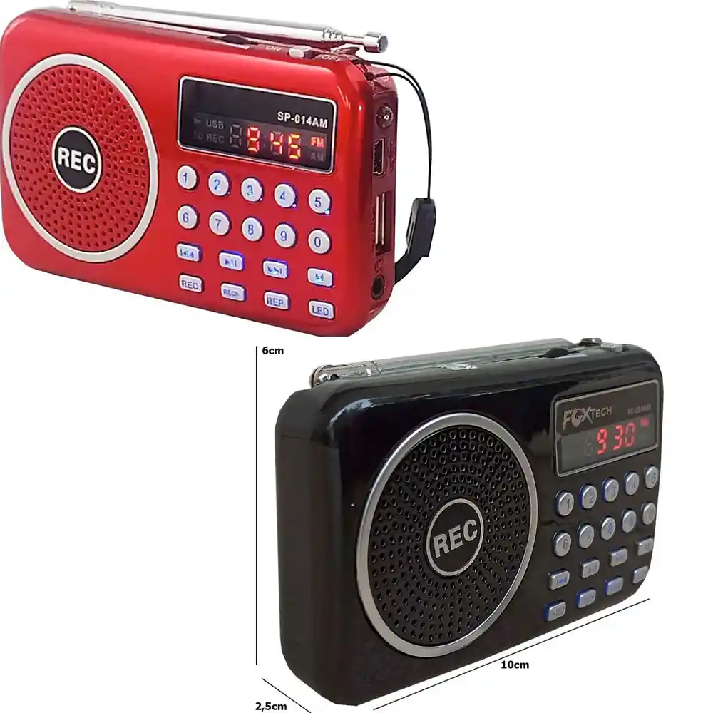 Radio Portatil Mini Bolsillo Am/fm Usb/mp3 Linterna Potente