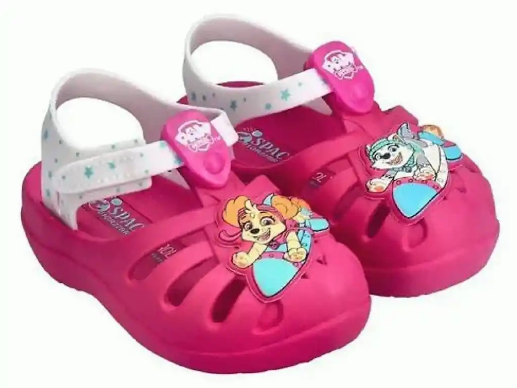 Sandalias Calzado Chanclas Bebe Infantil Patrulla Canina Space Baby Superdivi Rosa Azul Niña Ref. Grendene Ad377 T.19