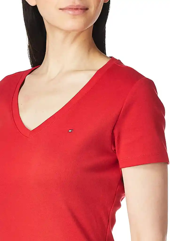 - Camiseta Mujer Tommy Hilfiger Cuello En V Red | Original