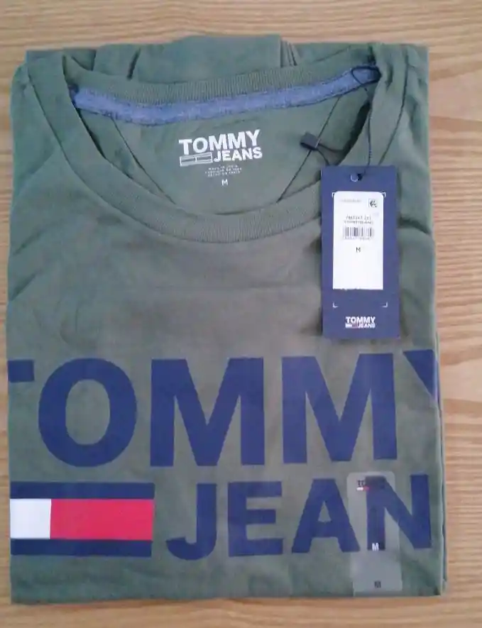 Talla M - Camiseta Hombre Tommy Hilfiger Jeans Jade Green