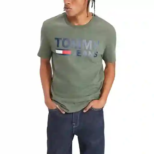Talla M - Camiseta Hombre Tommy Hilfiger Jeans Jade Green