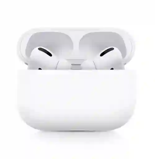 Protector Airpods Pro Con Gancho. Silicona Rigida. Color: Blanco