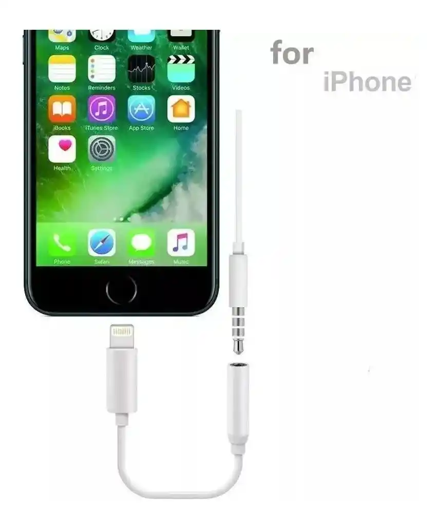 iPhone Convertidor Plug 3.5Mm Para6 7 8 10X Audifono Adaptador