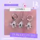 Juego Joyeria De Plata 925, Aretes Con Cadena Y Dije (jcd305)