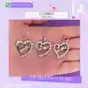 Juego Joyeria De Plata 925, Aretes Con Cadena Y Dije (jcd289)