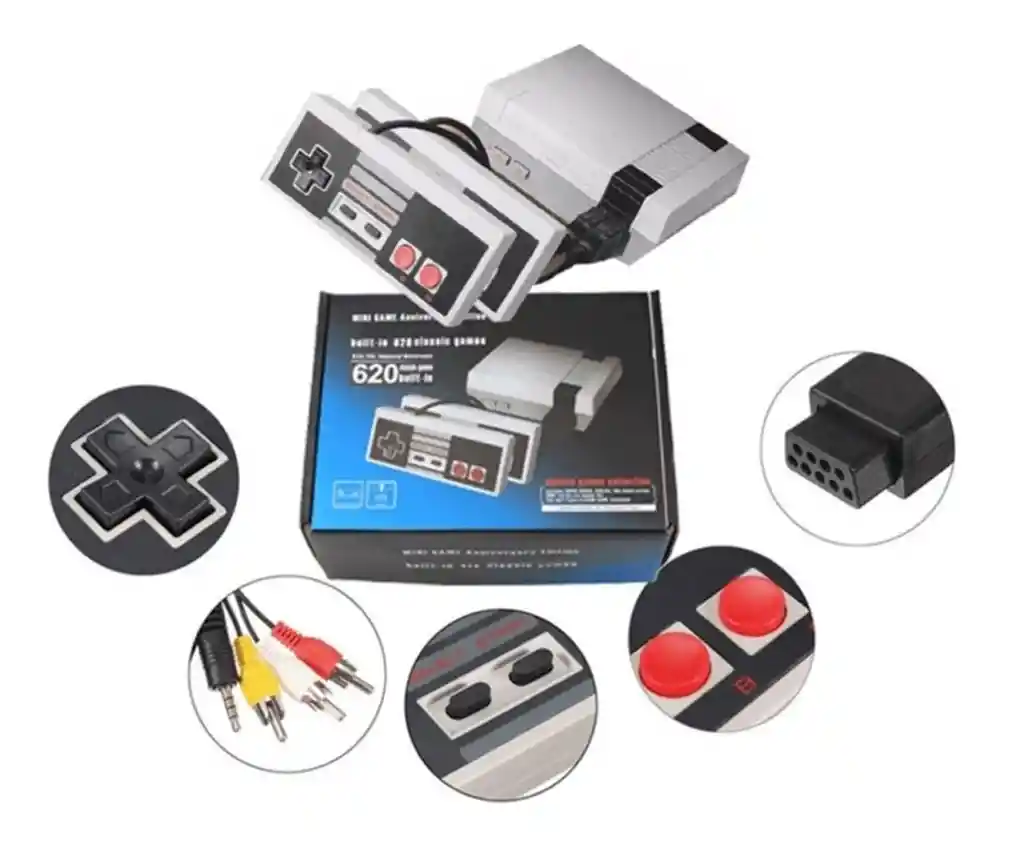 Mini Consola Clásica Retro Family Video 620 Juegos Para Tv