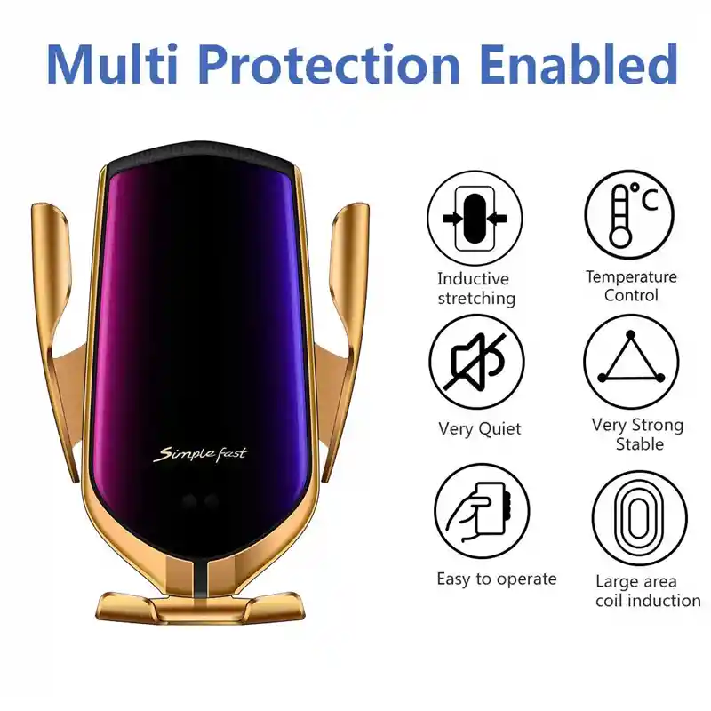 Cargador Inalámbrico Con Sensor Inteligente Para Carro R1