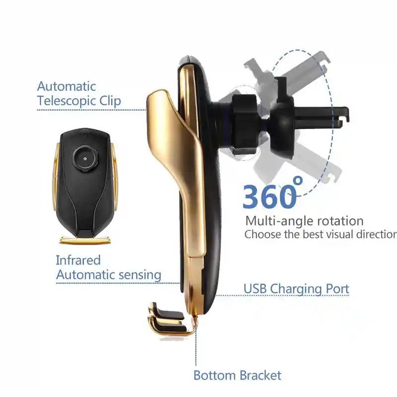 Cargador Inalámbrico Con Sensor Inteligente Para Carro R1