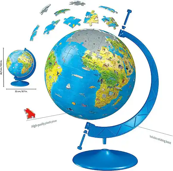 Globo Terráqueo Rompecabezas Adultos 180 Piezas Niños Niñas