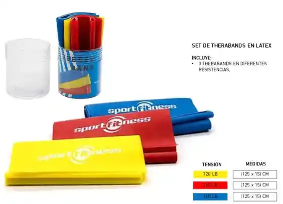 Sportfitness Banda Elastica De Latex En Colores X3