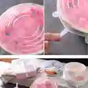 Tapa Silicona De Mantenimiento Fresco De Utensilios De Cocina, Color Sólido, Flexible, Varios Tamaños, 6 Uds.