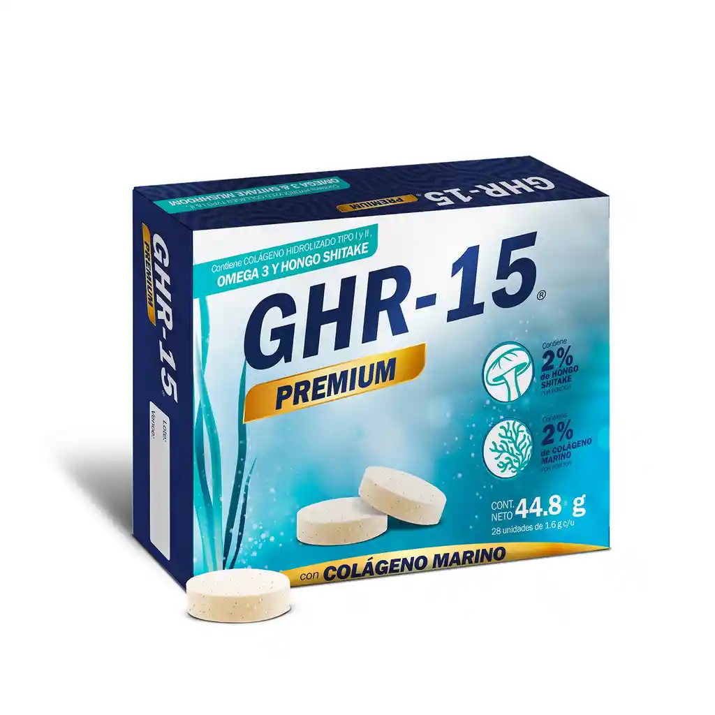 Ghr-15 Premium Con Colágeno Marino 28 Comprimidos