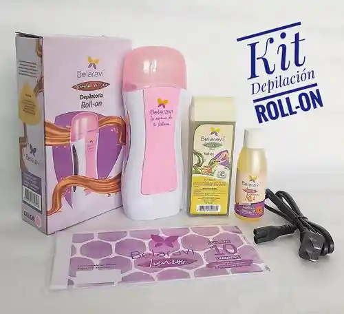 Kit: Calentador Cera Roll-on + Cartucho + Lienzos + Aceite