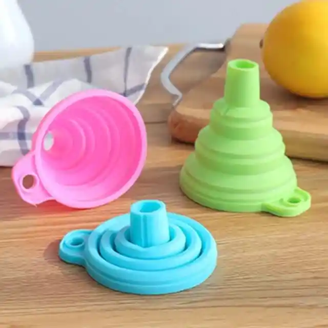 Embudos Plegables De Silicona Pura De Calidad Alimentario