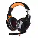 Audífonos Gamer Kotion G2000 Negro Y Naranja Con Luz Led