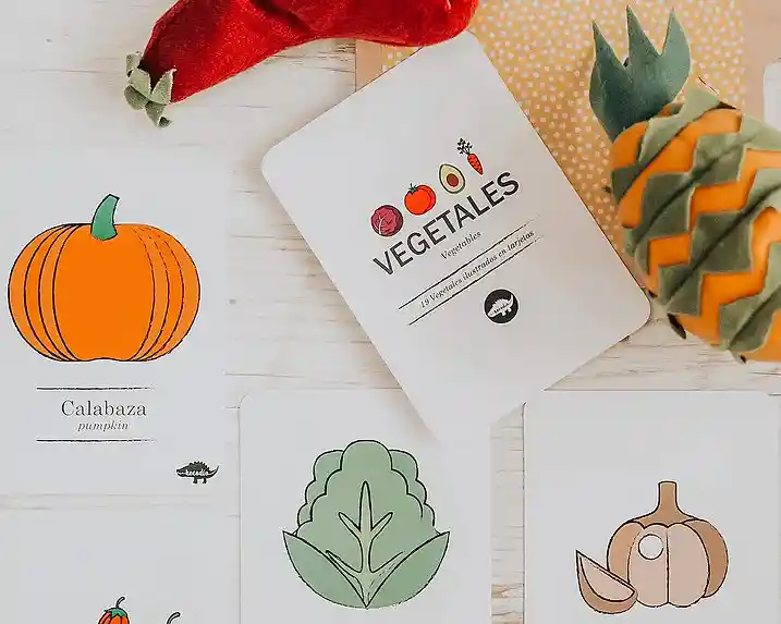 Kocodio Flash Cards Vegetales Cartas Didácticas Para Niños