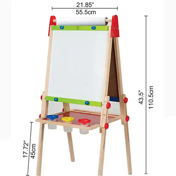 Tablero Niños Marcadores Tiza Papel Caballete 3 En 1