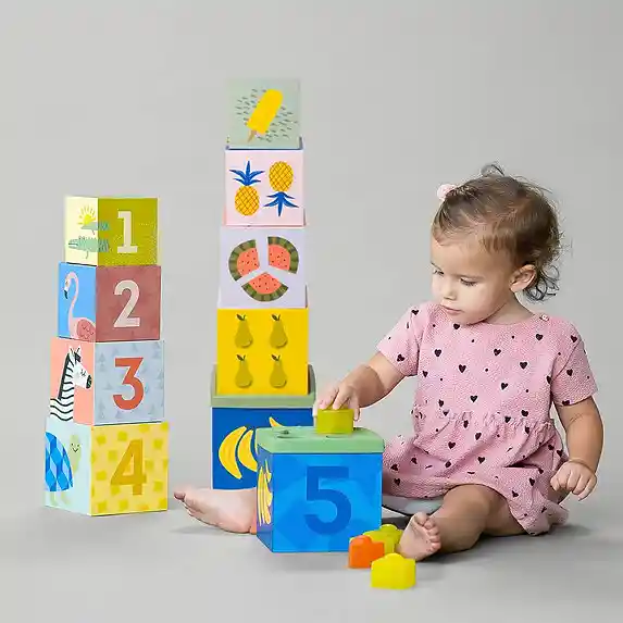 Juego Niños Bloques Para Apilar Y Encajar 5 En 1 Juguete Bebe