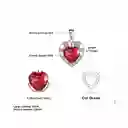 Collar Dije Corazón Con Circón Rojo Para Mujer En Plata 925