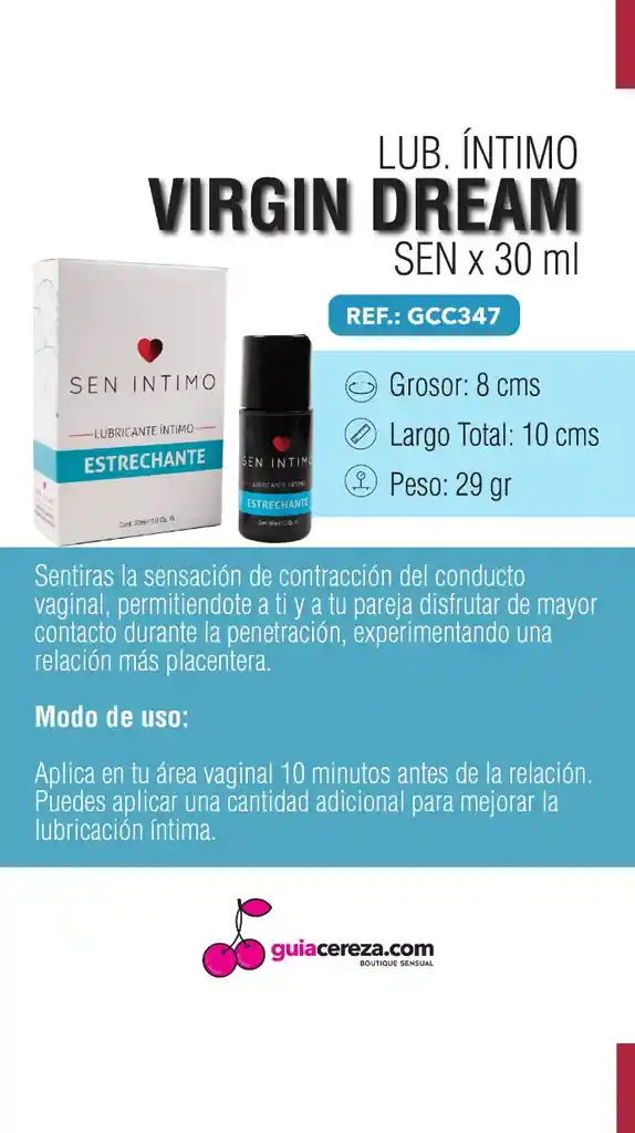 Lubricante Íntimo Estrechante Sen X 30 Ml