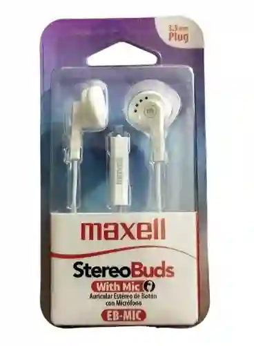 Maxell Manos Libres Celulareb-Mic Audifono Stereo 3.5Mm