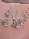 Juego De Plata 925, Joyería Aretes, Cadena Y Dije (jdp309)