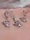 Juego De Plata 925, Joyería Aretes, Cadena Y Dije (jdp309)