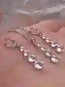 Juego De Plata 925, Joyería Aretes, Cadena Y Dije, Regalo